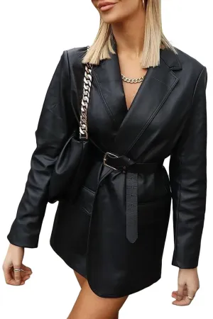 HCR1221 Luxe Leather Blazer Outerwear