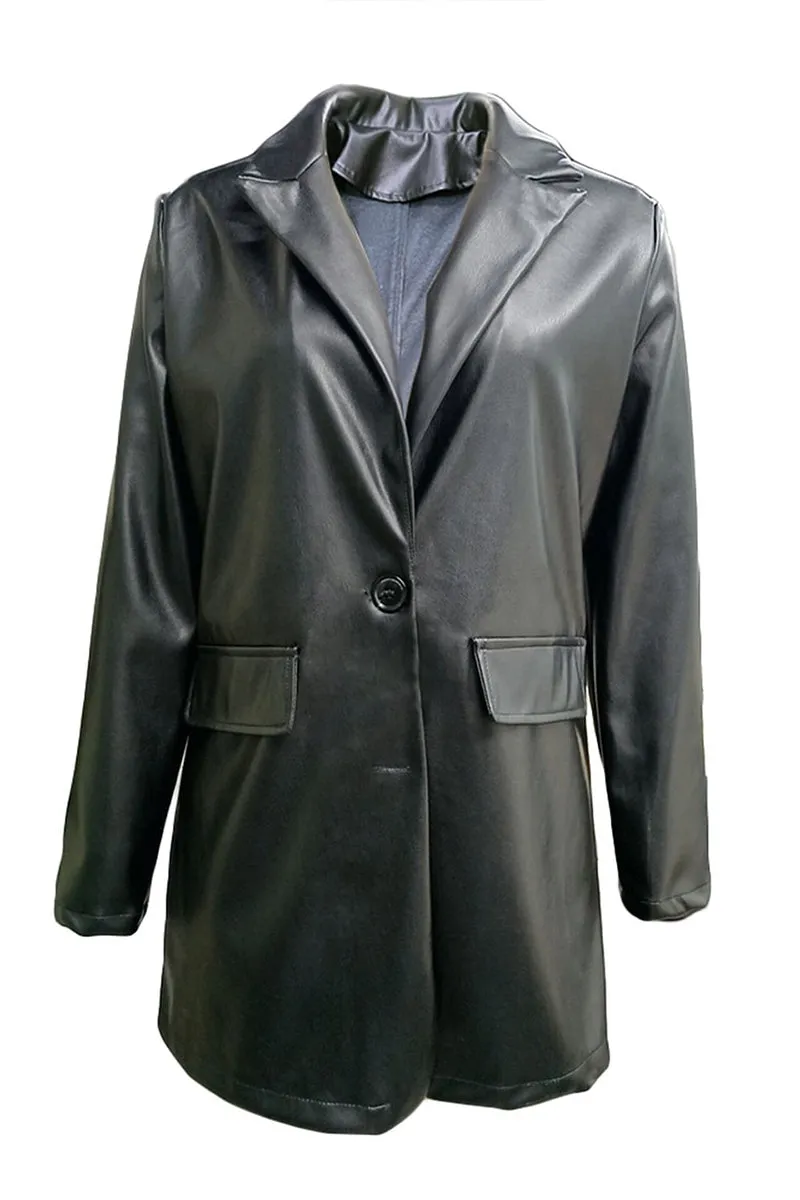 HCR1221 Luxe Leather Blazer Outerwear
