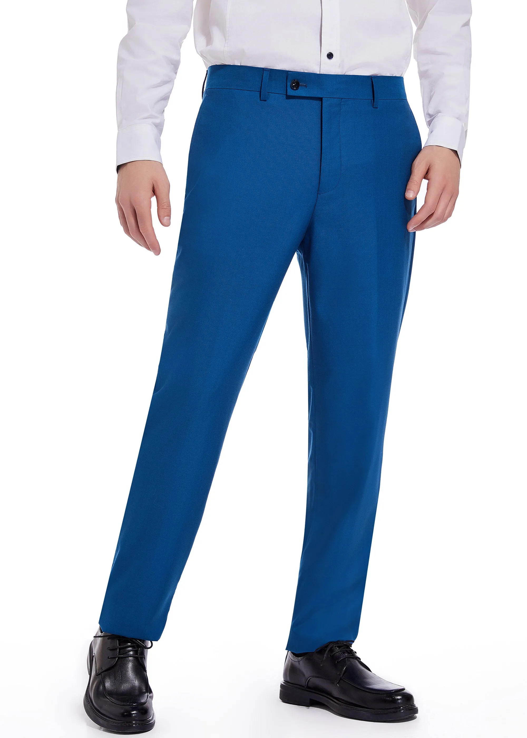 Hechter Paris Solid New Blue Modern Fit Wool Suit