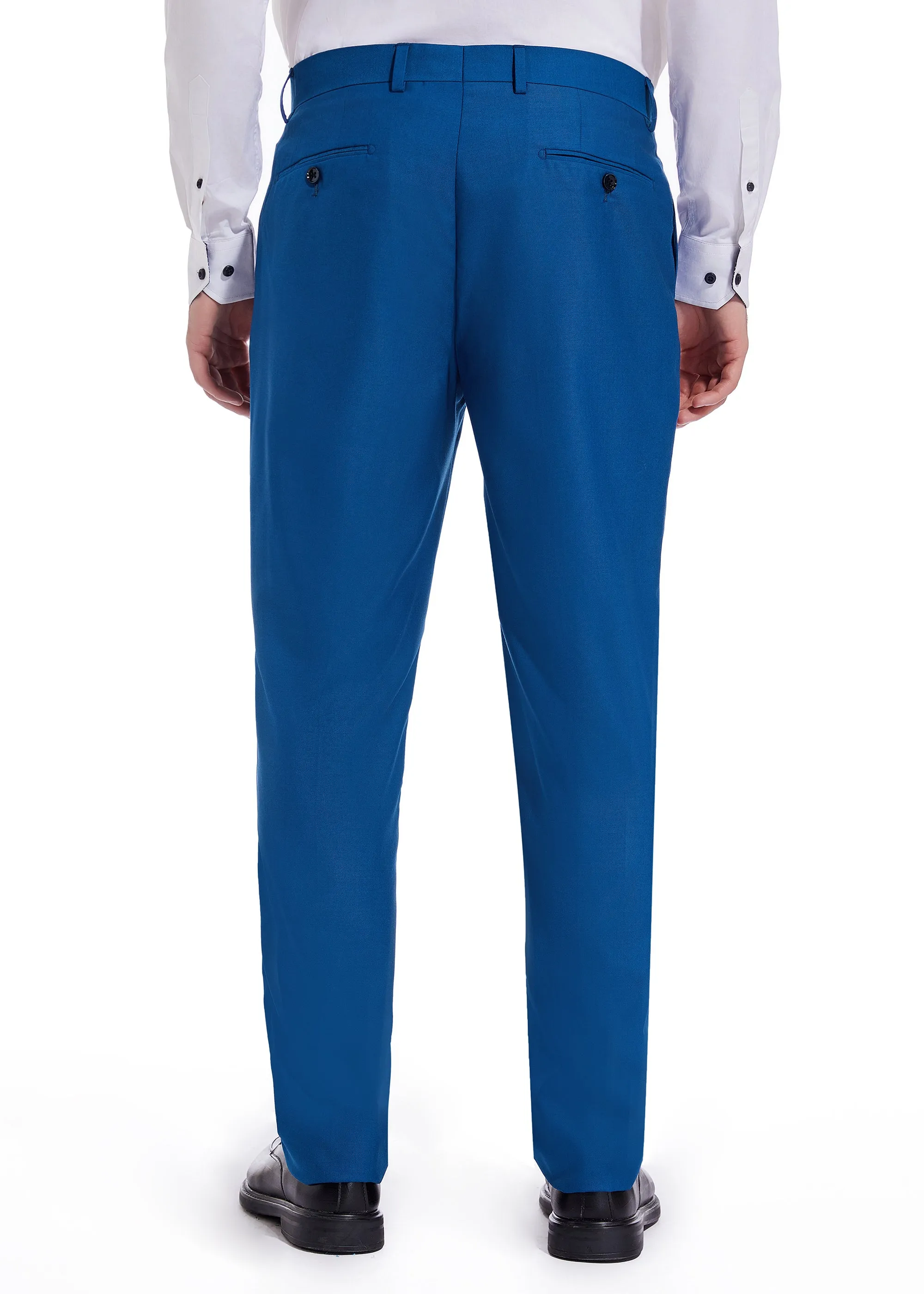 Hechter Paris Solid New Blue Modern Fit Wool Suit