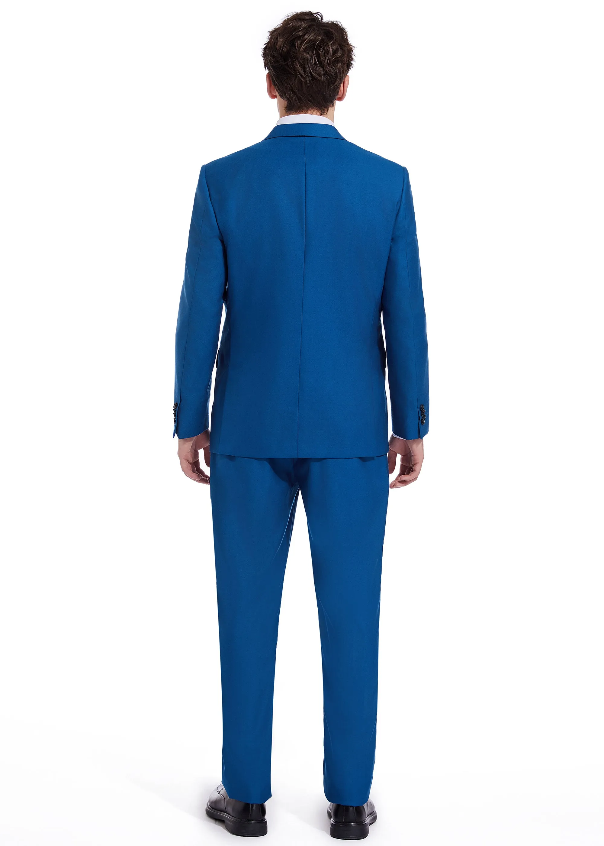 Hechter Paris Solid New Blue Modern Fit Wool Suit