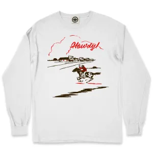 Howdy Cowboy Men's Long Sleeve Pigment Dyed Tee