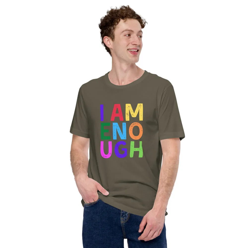 I AM ENOUGH COLOR BLOCK Inspirational Mental Health T-Shirt for Men
