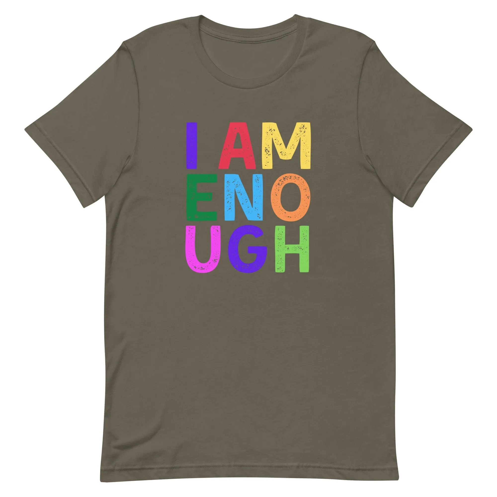 I AM ENOUGH COLOR BLOCK Inspirational Mental Health T-Shirt for Men