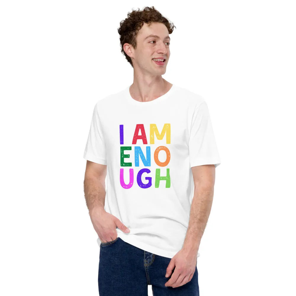 I AM ENOUGH COLOR BLOCK Inspirational Mental Health T-Shirt for Men