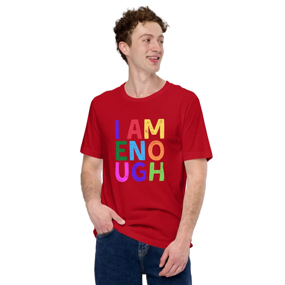 I AM ENOUGH COLOR BLOCK Inspirational Mental Health T-Shirt for Men