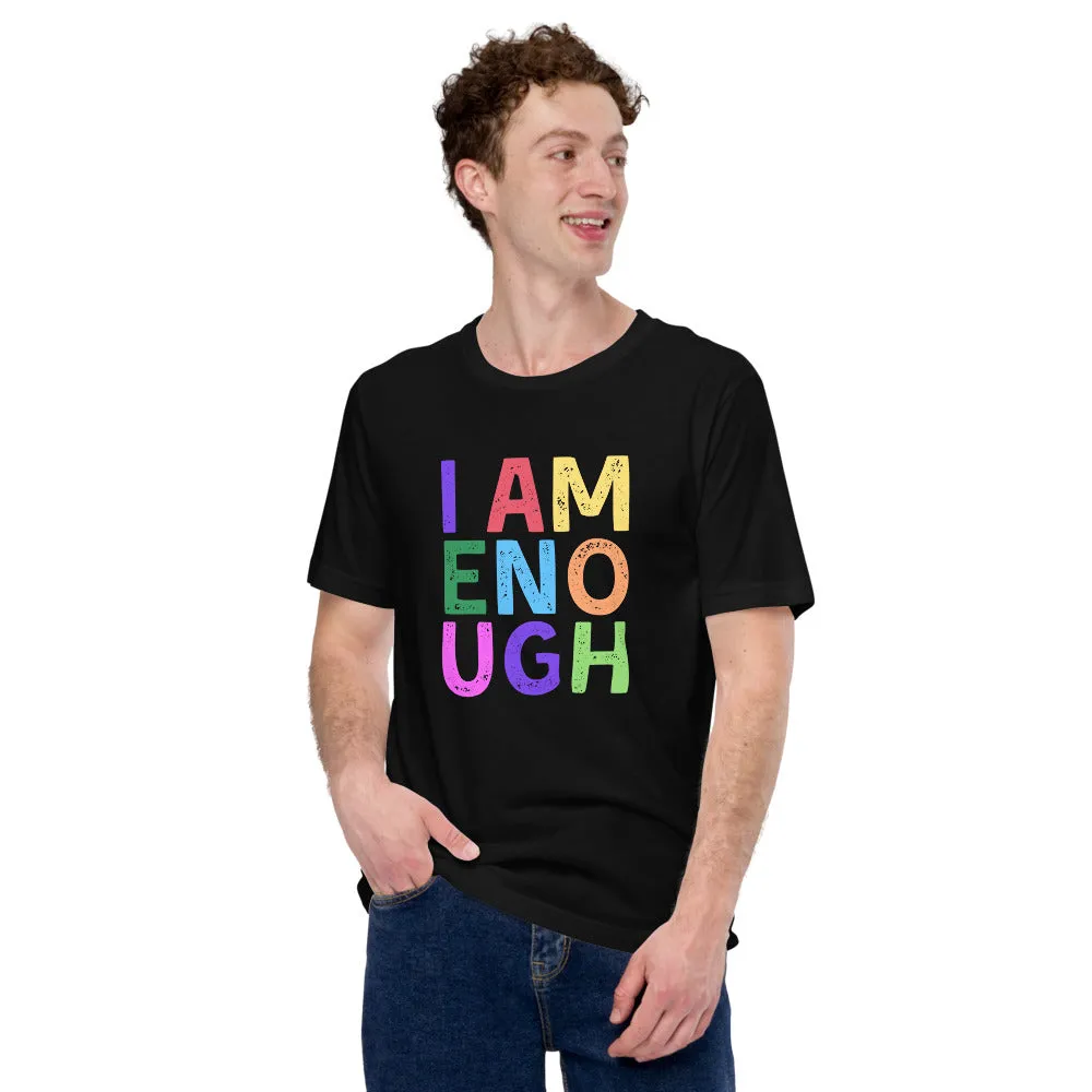 I AM ENOUGH COLOR BLOCK Inspirational Mental Health T-Shirt for Men