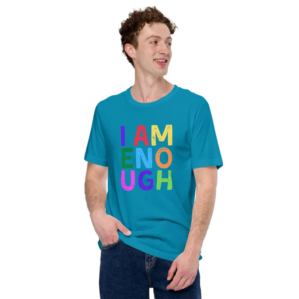 I AM ENOUGH COLOR BLOCK Inspirational Mental Health T-Shirt for Men