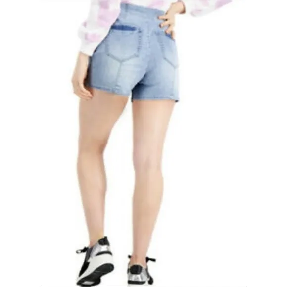 Inc High Waist Pull On Jean Shorts Light Indigo 4