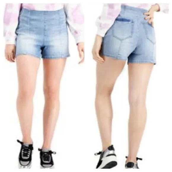 Inc High Waist Pull On Jean Shorts Light Indigo 4