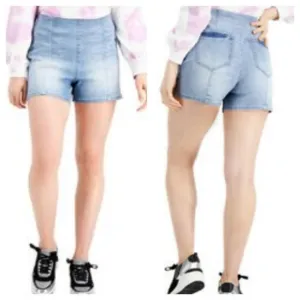 Inc High Waist Pull On Jean Shorts Light Indigo 4