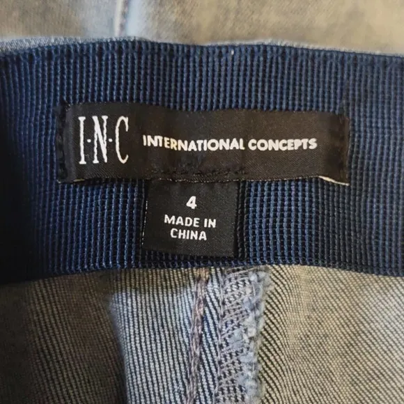 Inc High Waist Pull On Jean Shorts Light Indigo 4