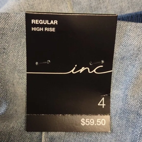 Inc High Waist Pull On Jean Shorts Light Indigo 4