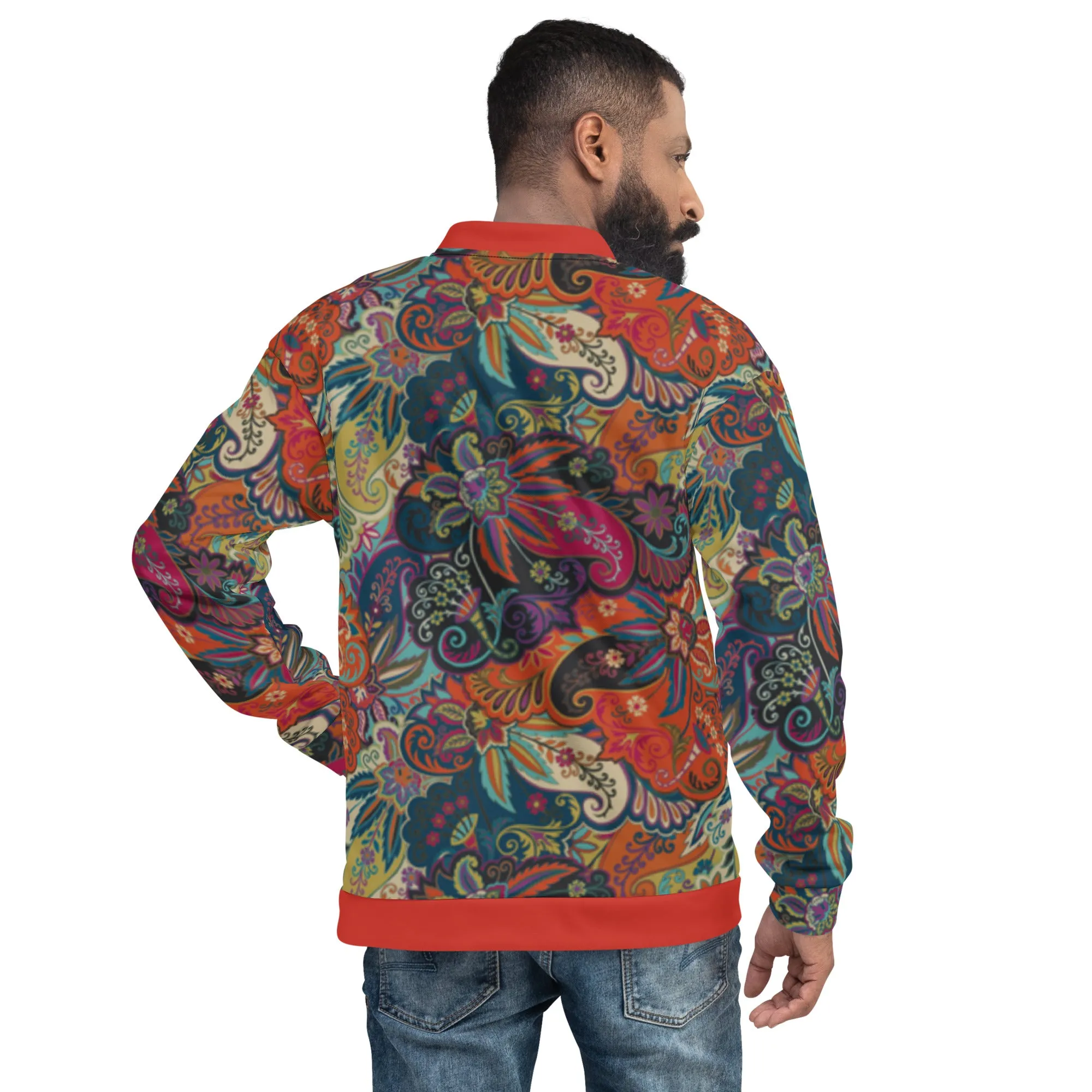 IR Unisex Bomber Jacket Floral Multi-Color Print