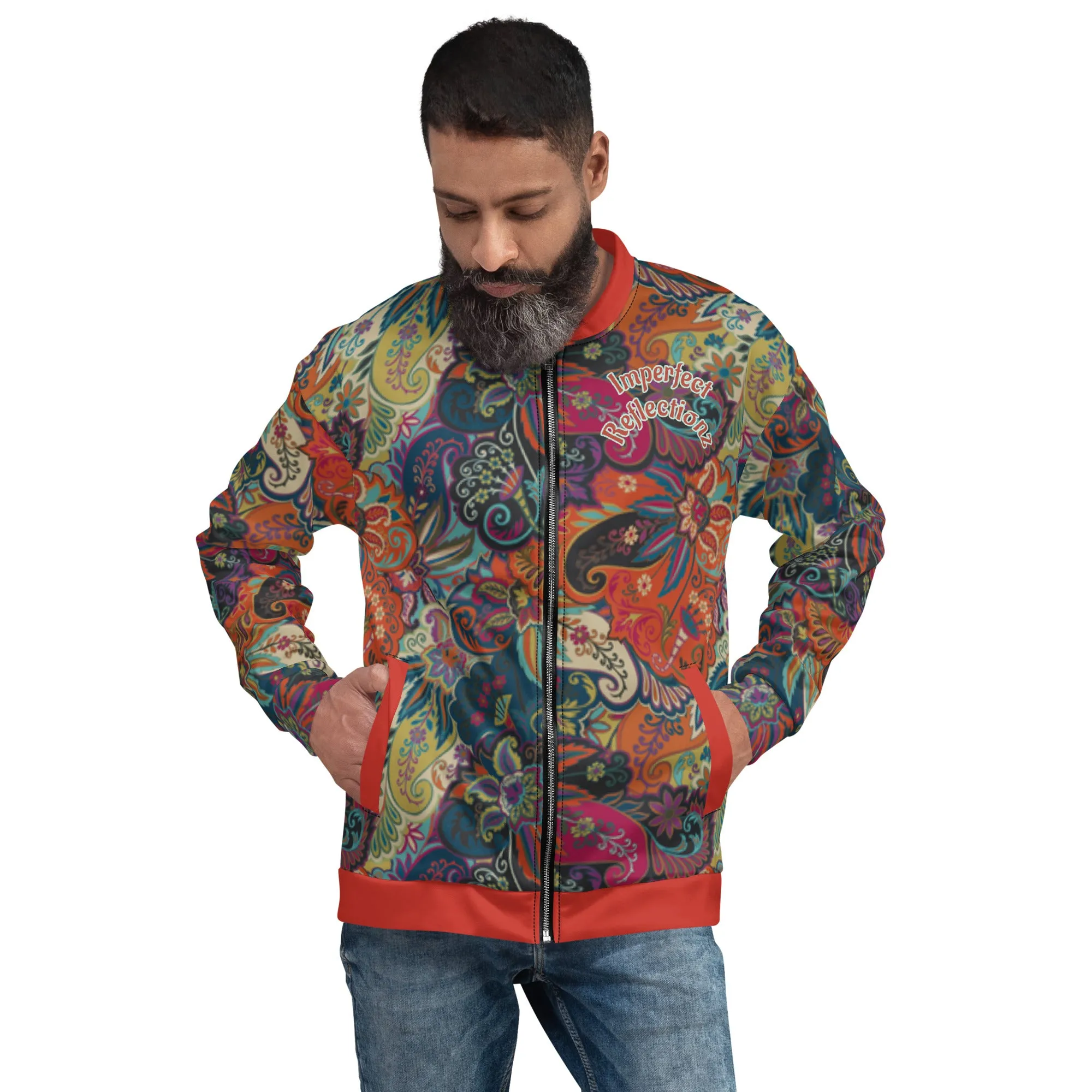 IR Unisex Bomber Jacket Floral Multi-Color Print