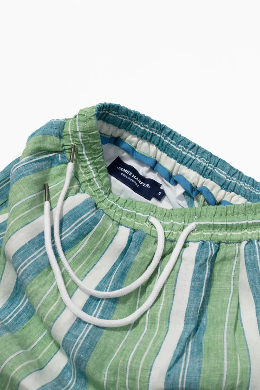 JAMES HARPER ELASTIC WAIST BEACH STRIPE LINEN SHORT JHSH20