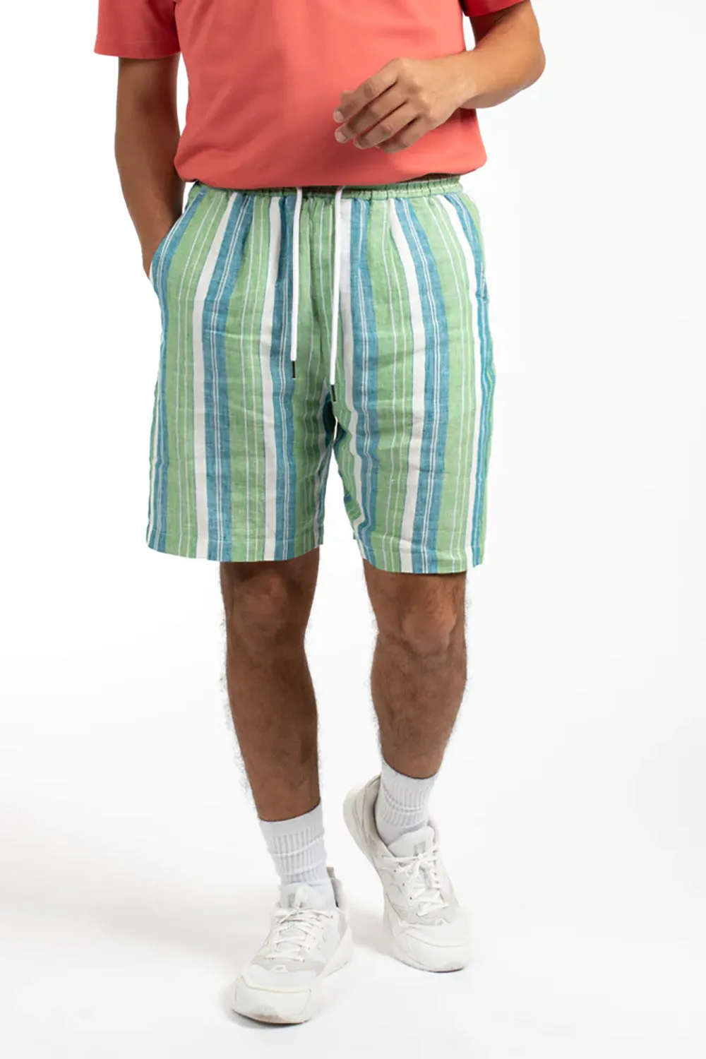 JAMES HARPER ELASTIC WAIST BEACH STRIPE LINEN SHORT JHSH20