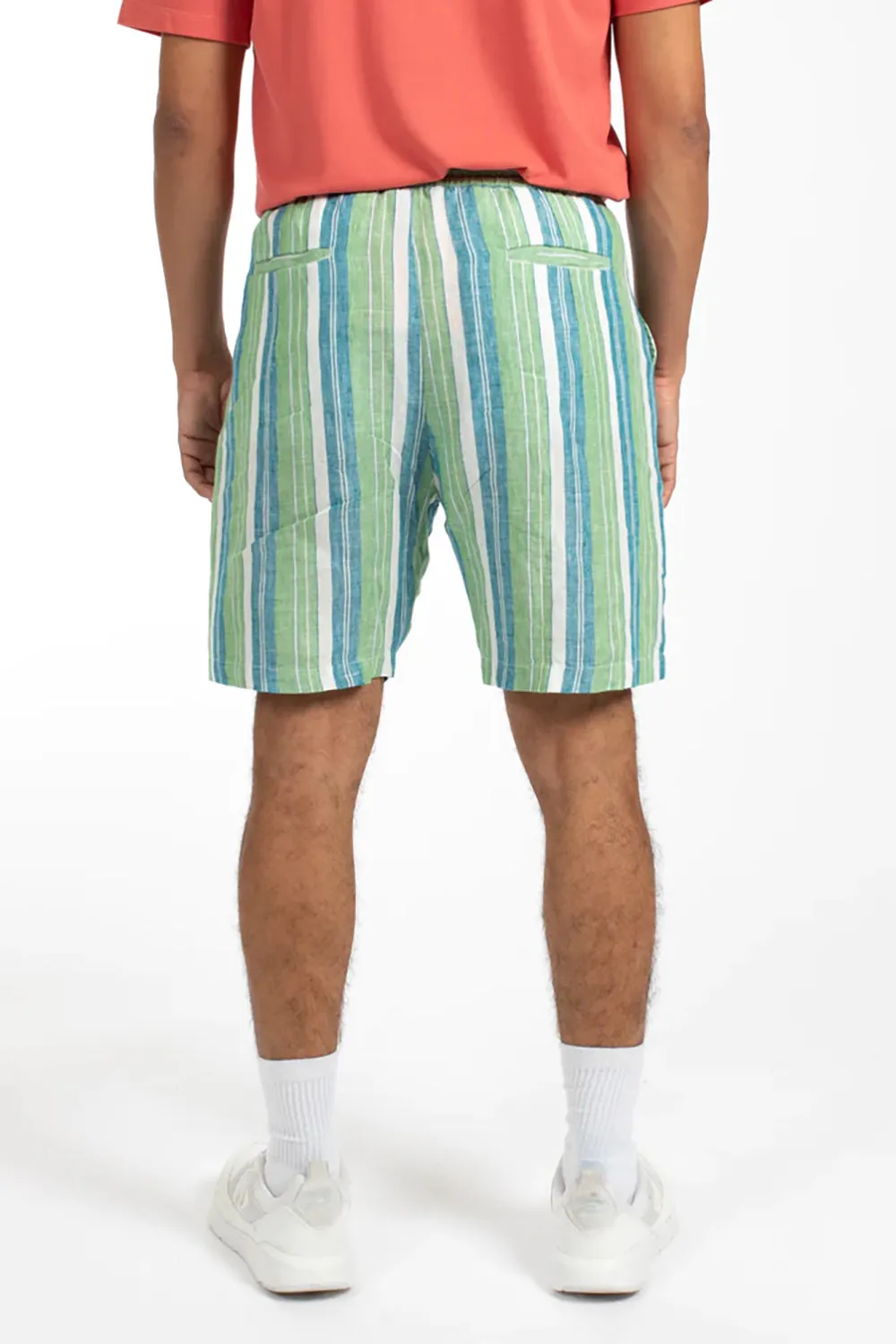 JAMES HARPER ELASTIC WAIST BEACH STRIPE LINEN SHORT JHSH20