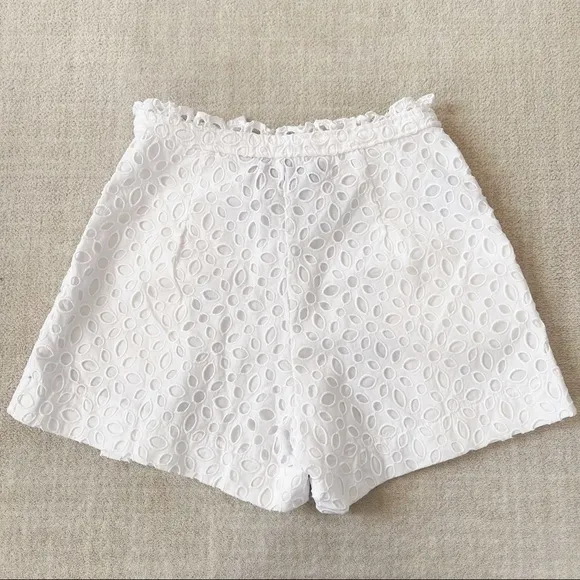 J.Crew White Eyelet Cotton Blend Summer Shorts 2