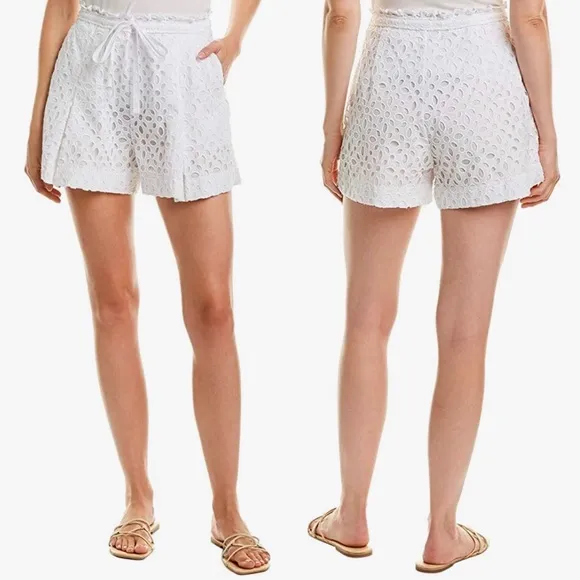 J.Crew White Eyelet Cotton Blend Summer Shorts 2