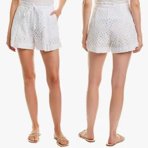 J.Crew White Eyelet Cotton Blend Summer Shorts 2