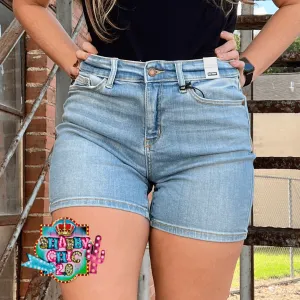 Judy Blue Non Distressed Light Wash High Rise Shorts