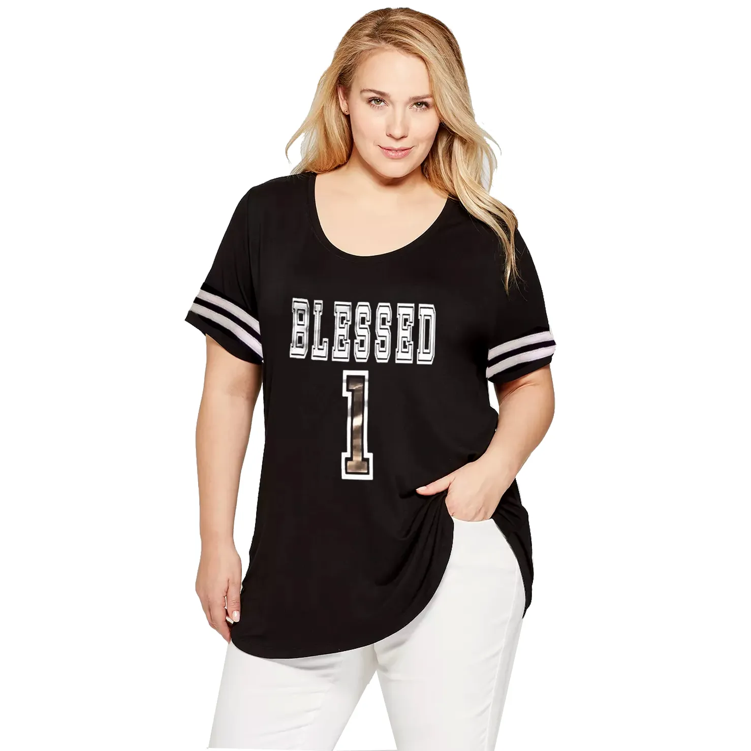 Junior Plus Graphic Football Top-Blessed 1
