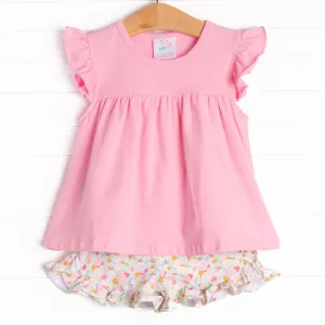 Just Keep Blooming Short Set, Pink