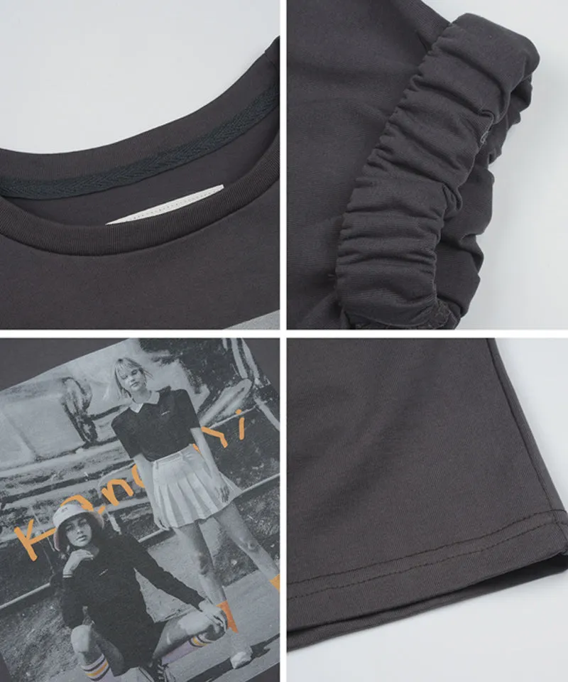 KANDINI Print T-Shirt - Charcoal