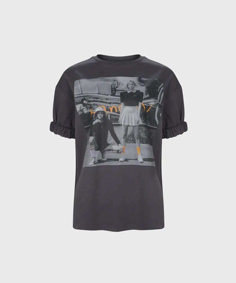 KANDINI Print T-Shirt - Charcoal