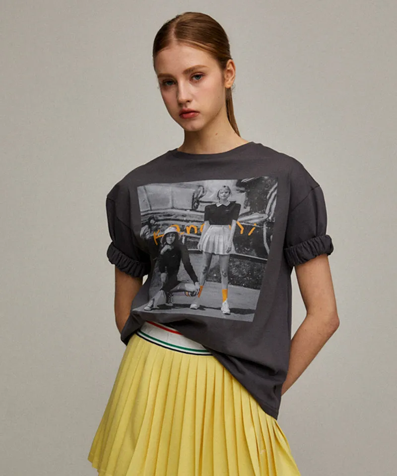 KANDINI Print T-Shirt - Charcoal