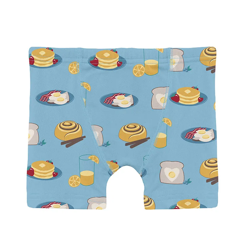 KicKee Pants Boxer Brief - Seaside Blue Breakfast in Bed