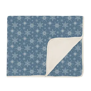 KicKee Pants Toddler Blanket - Parisian Blue Snowflakes