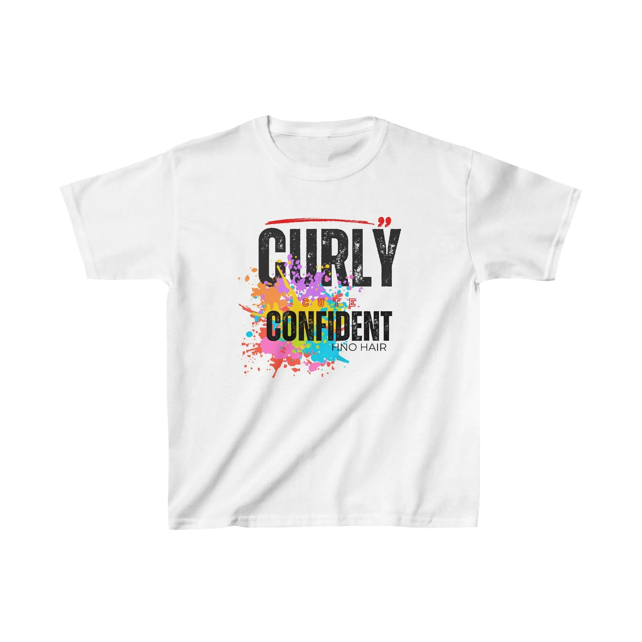 Kids  Curly, Cute, Confident Heavy Cotton™  white Tee