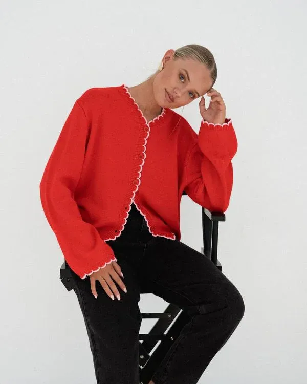 Knit Cardi - Red