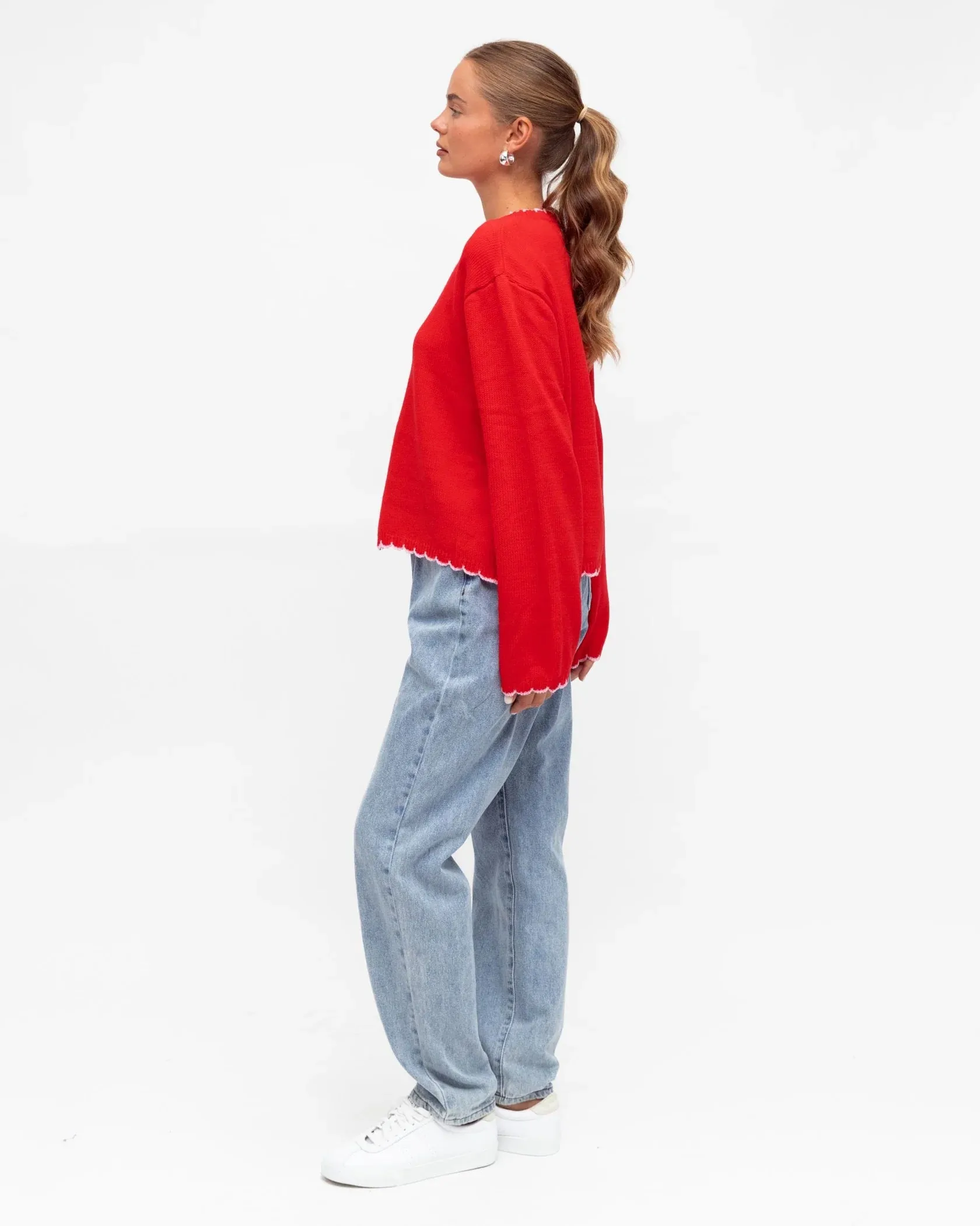 Knit Cardi - Red