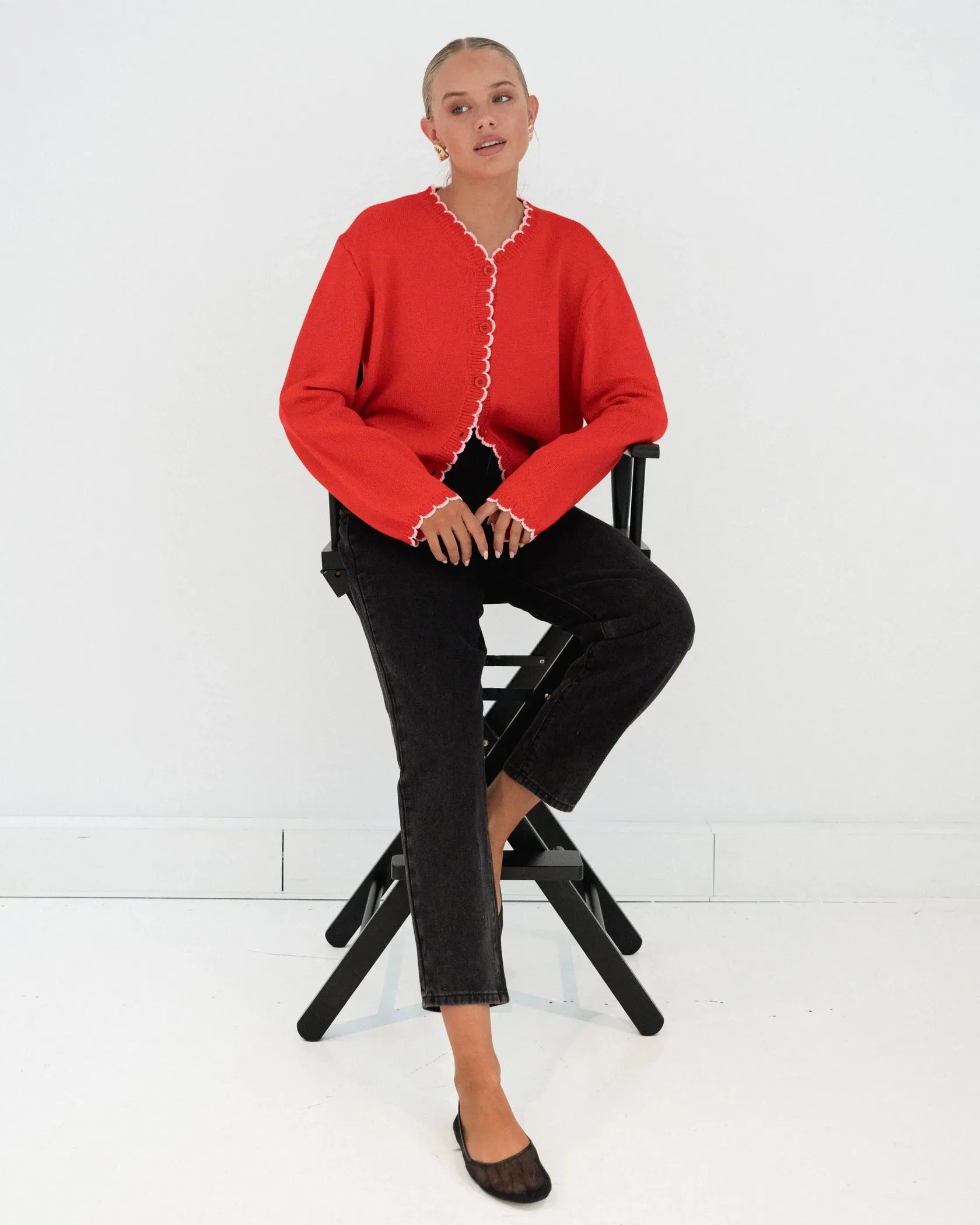 Knit Cardi - Red