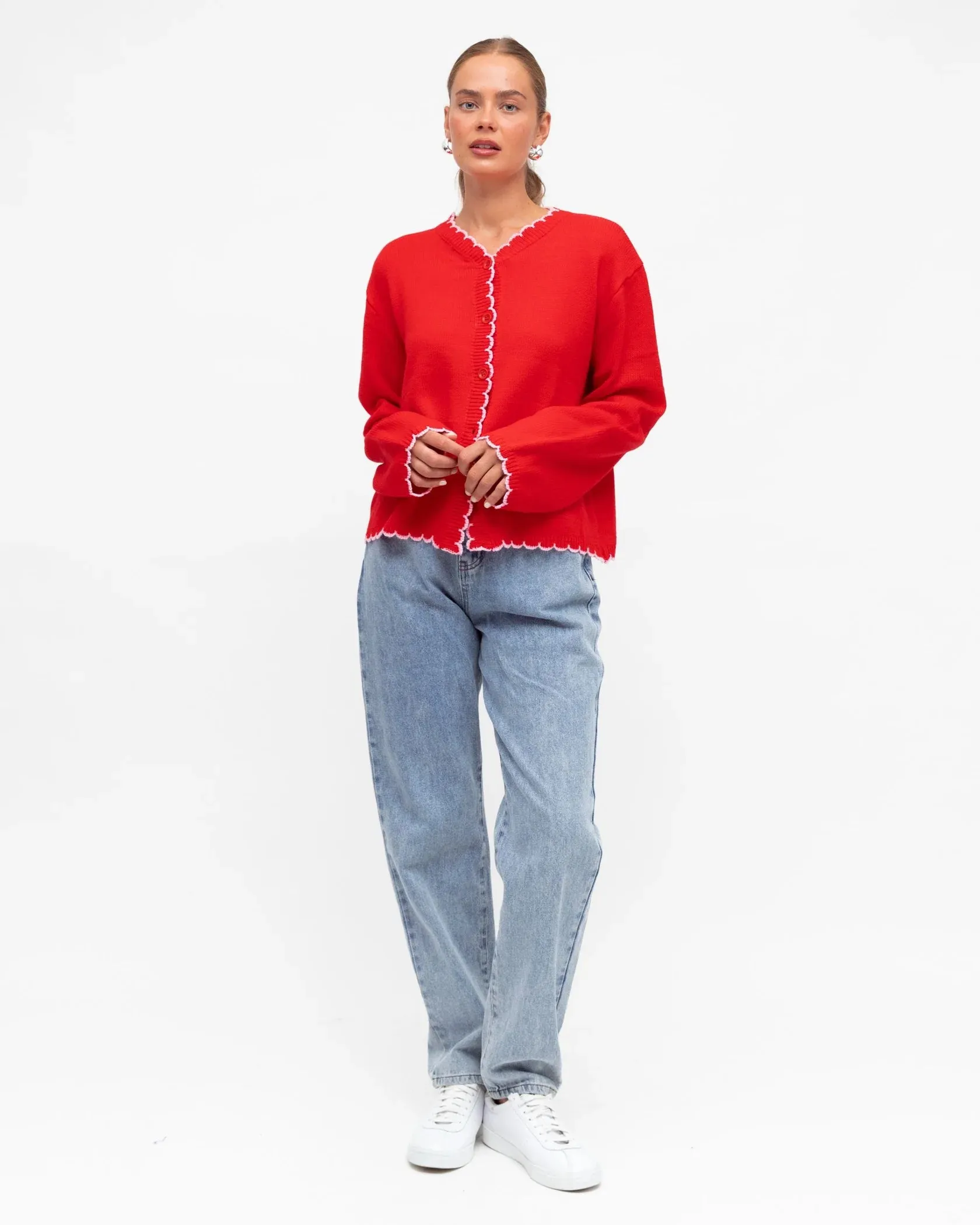 Knit Cardi - Red