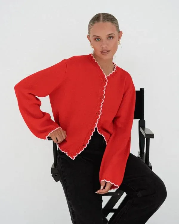 Knit Cardi - Red