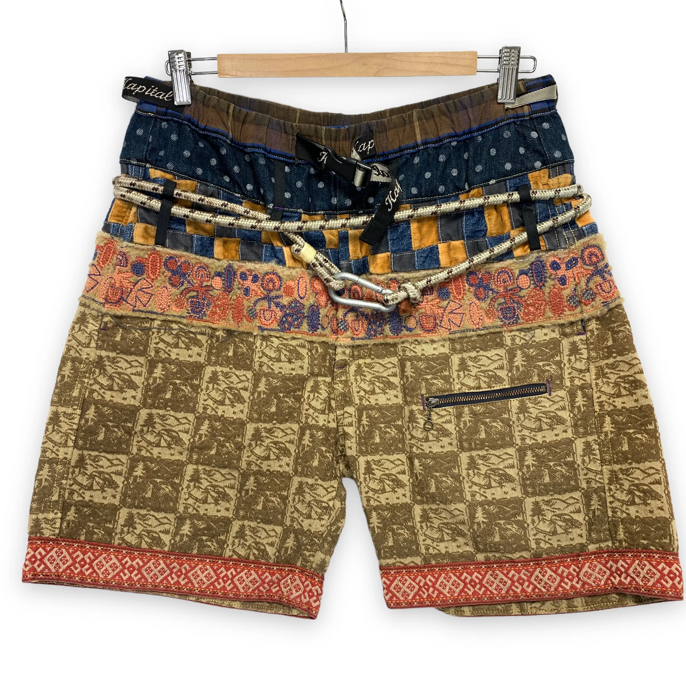 [L] Kapital ECO Baka Crazy Rope Carabiner Shorts