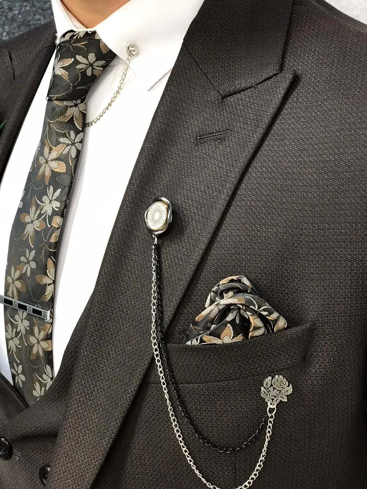 Lancaster Coffee Slim Fit Suit: Elegance Redefined