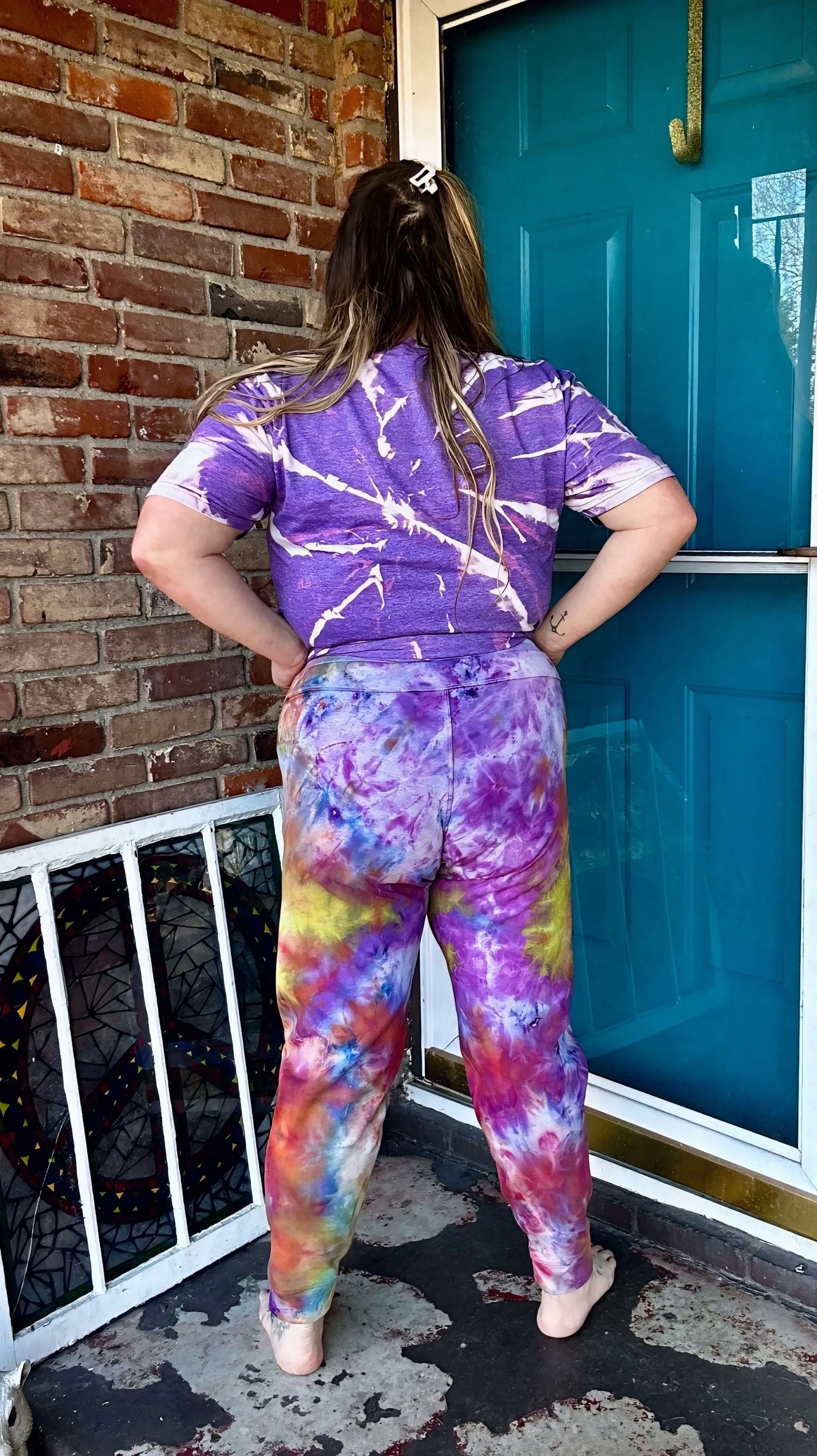 Large Rainbow Smear Unisex Sweat pants with drawstring
