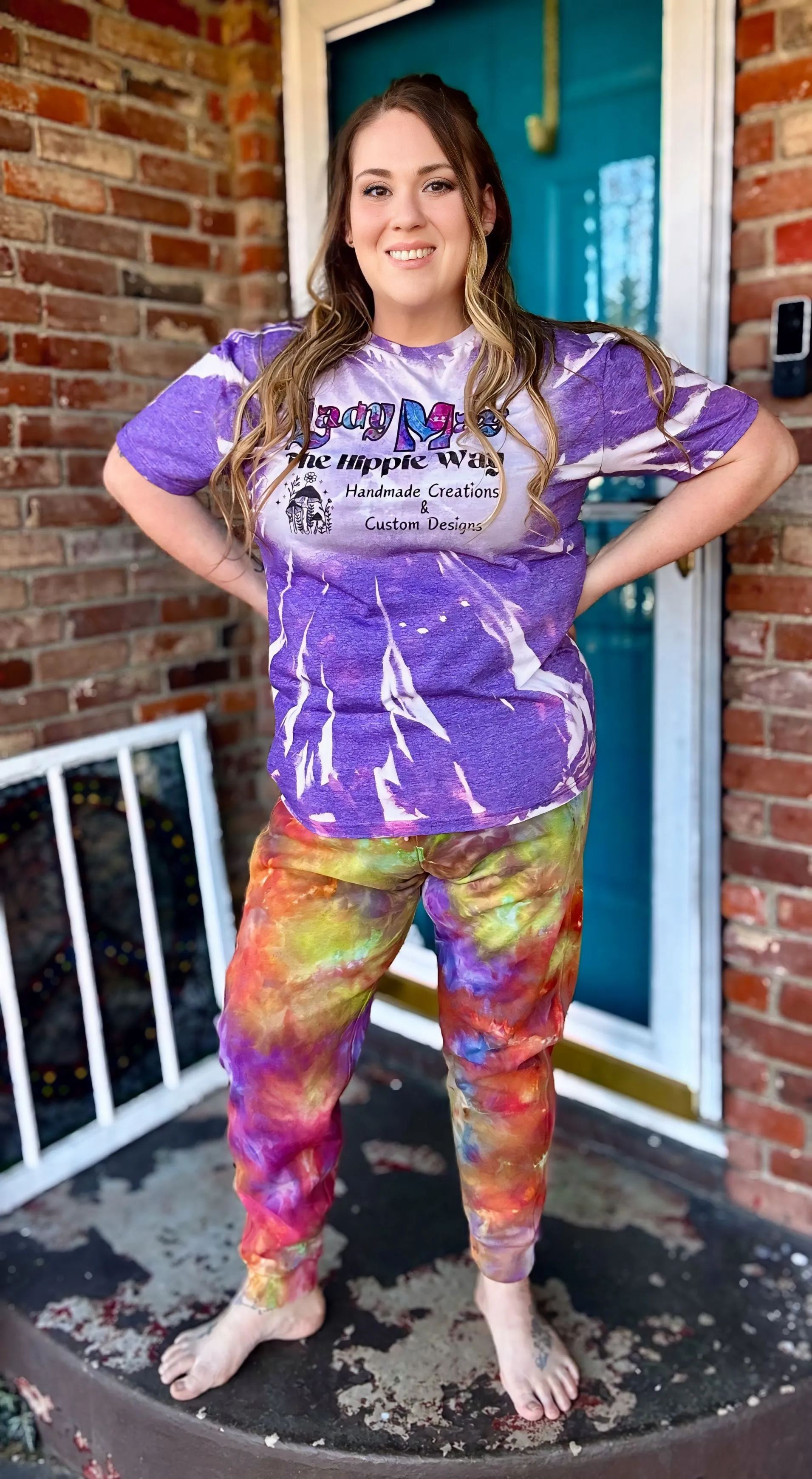 Large Rainbow Smear Unisex Sweat pants with drawstring