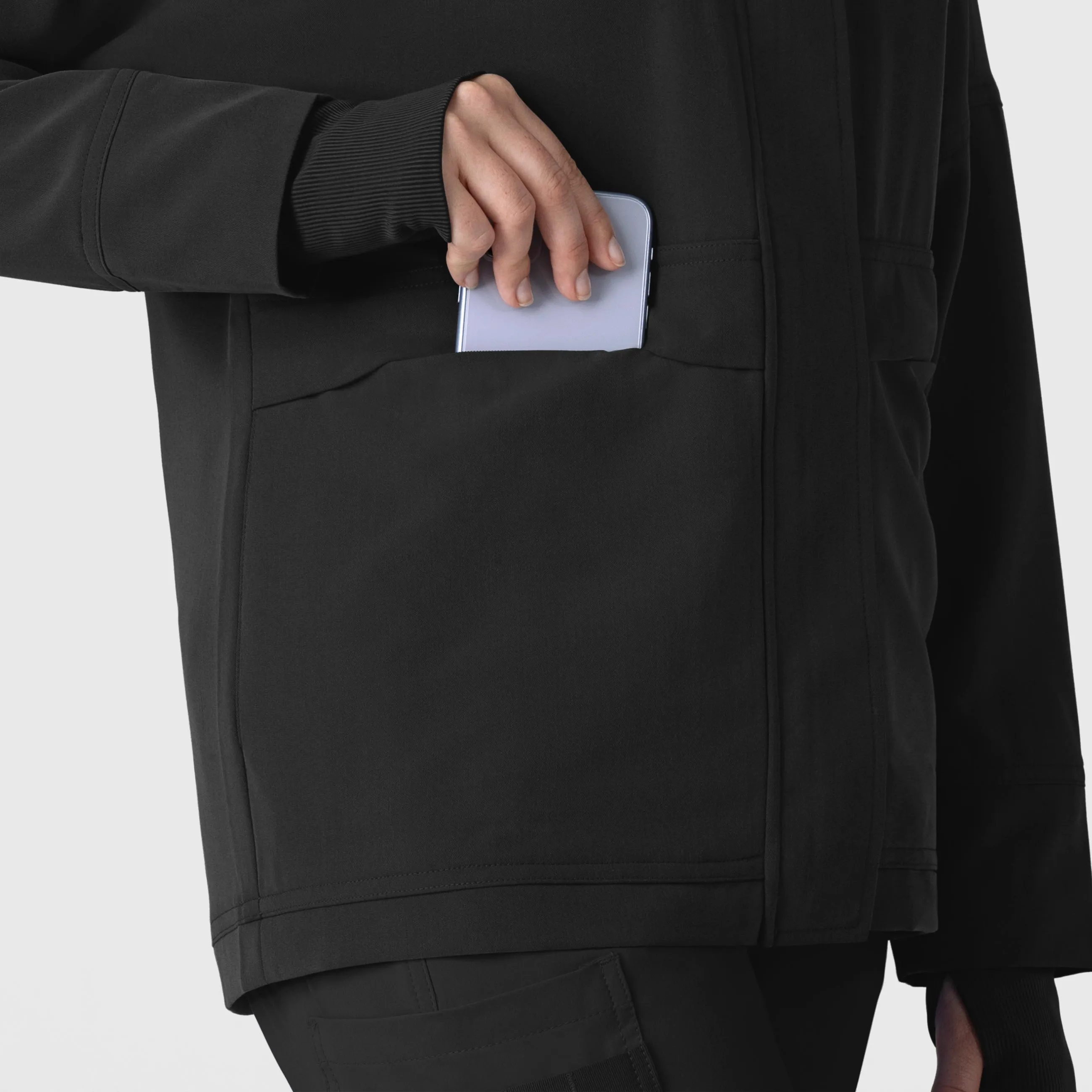 Layers 8132 Germs Happen Packable Scrub Jacket Black