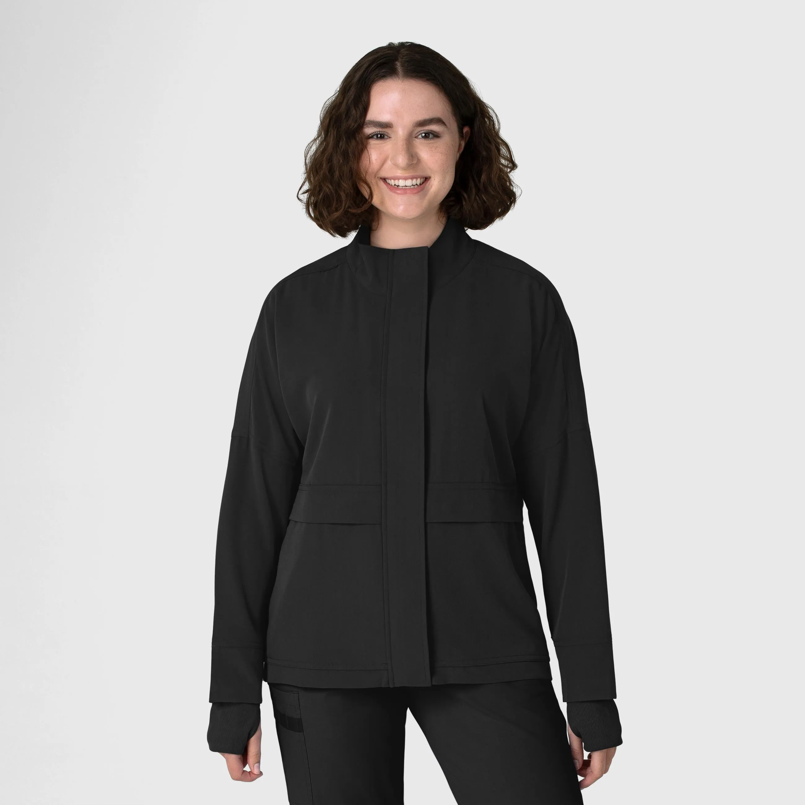 Layers 8132 Germs Happen Packable Scrub Jacket Black