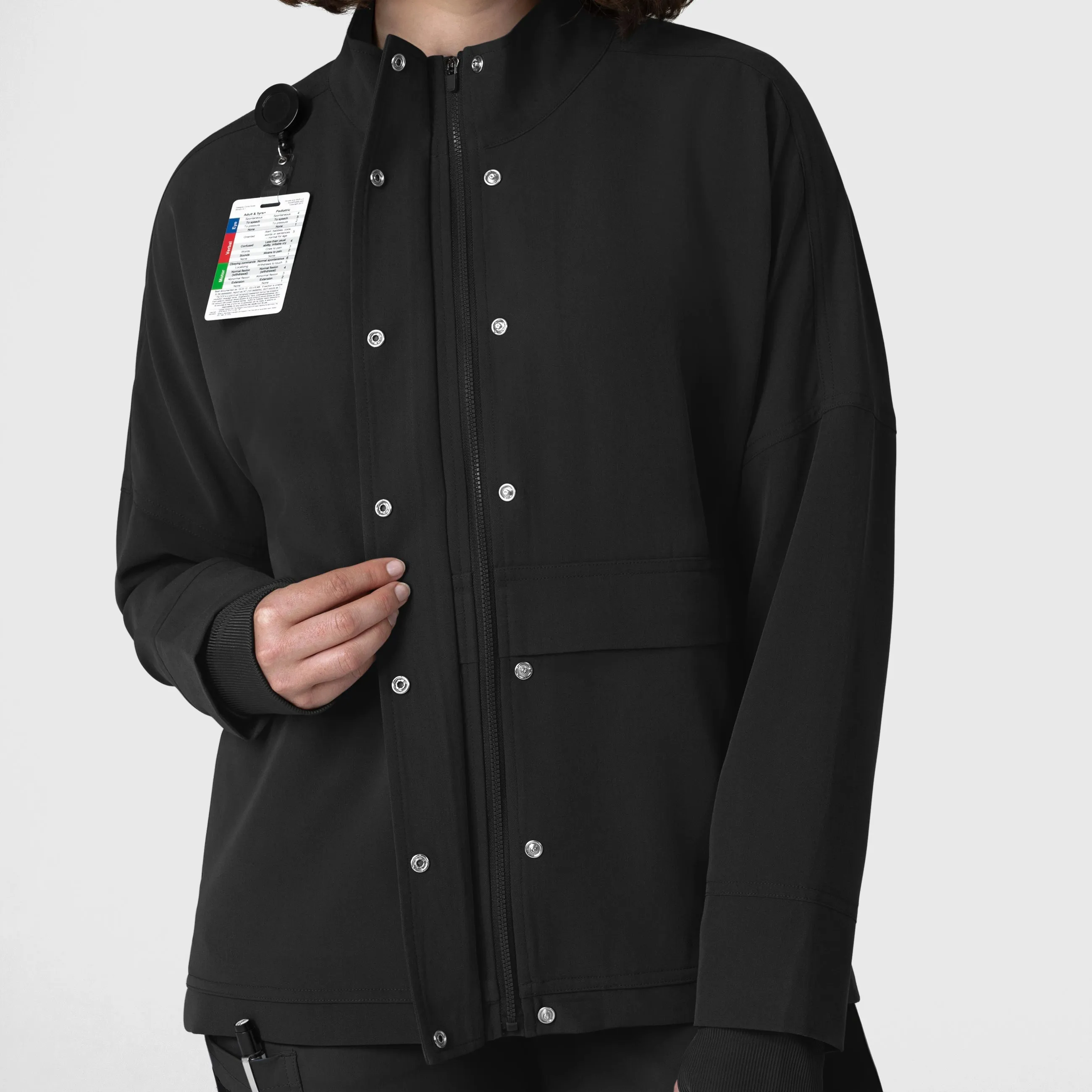 Layers 8132 Germs Happen Packable Scrub Jacket Black