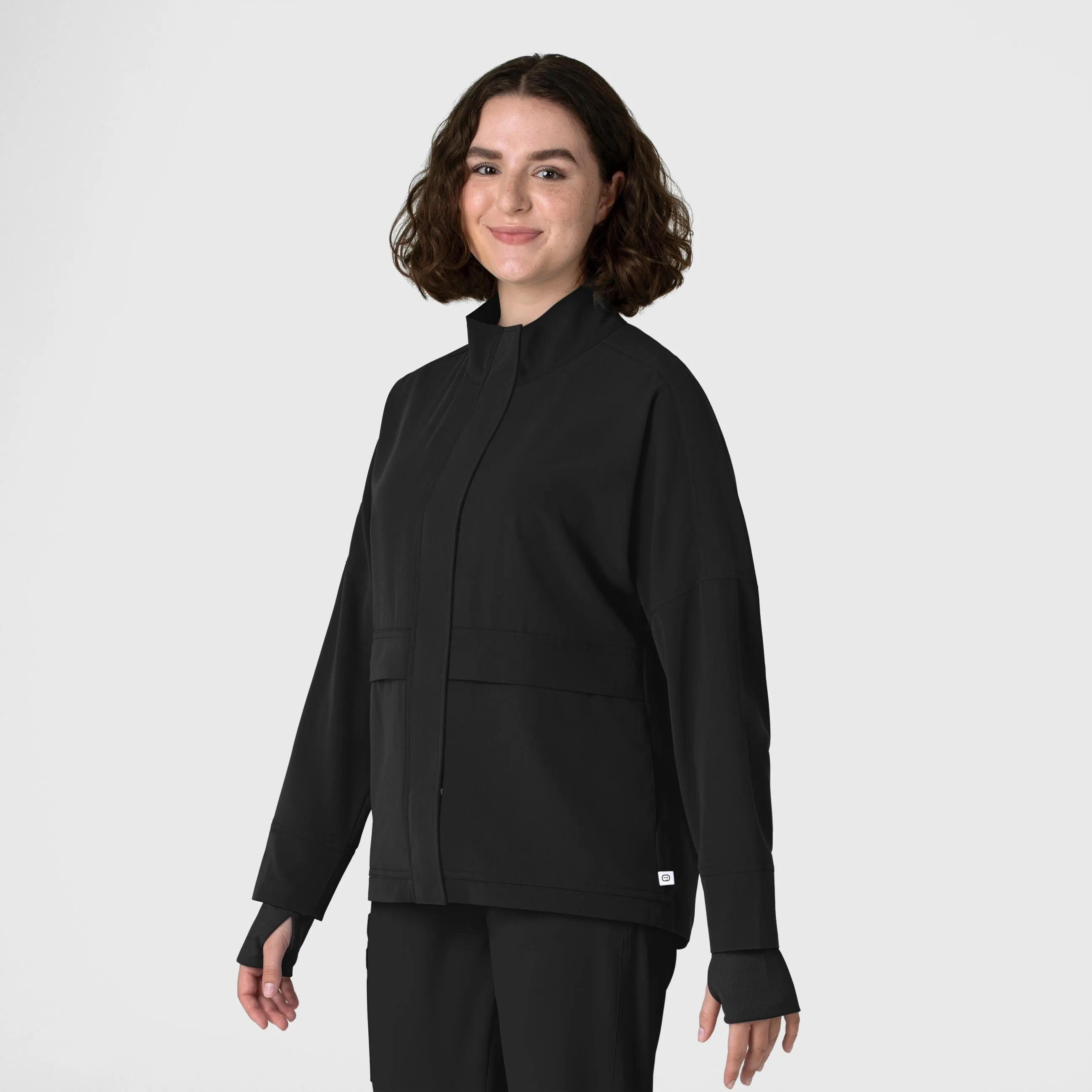 Layers 8132 Germs Happen Packable Scrub Jacket Black