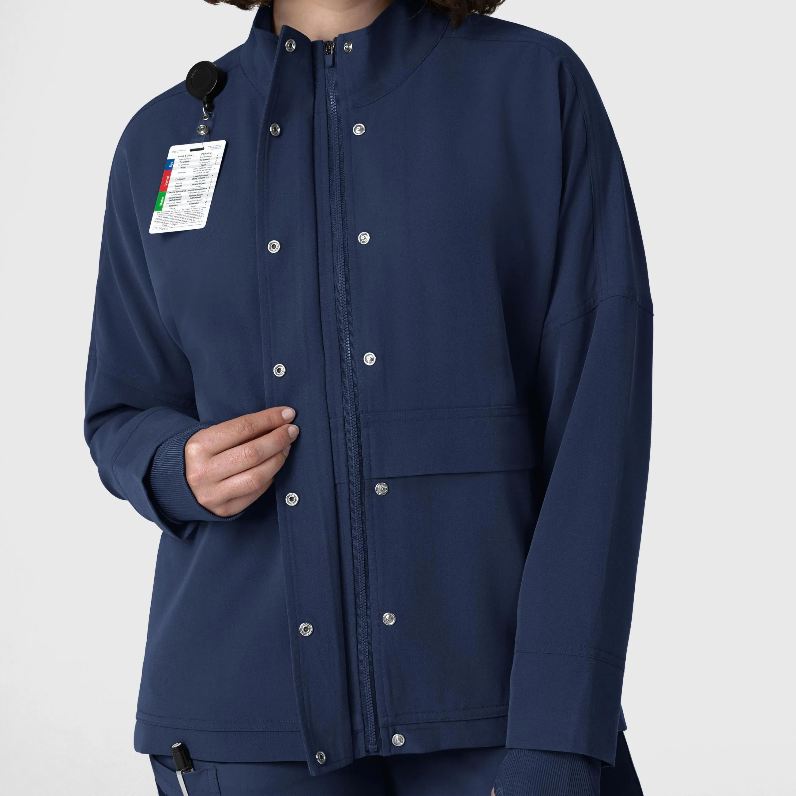 Layers 8132 Germs Happen Packable Scrub Jacket Navy