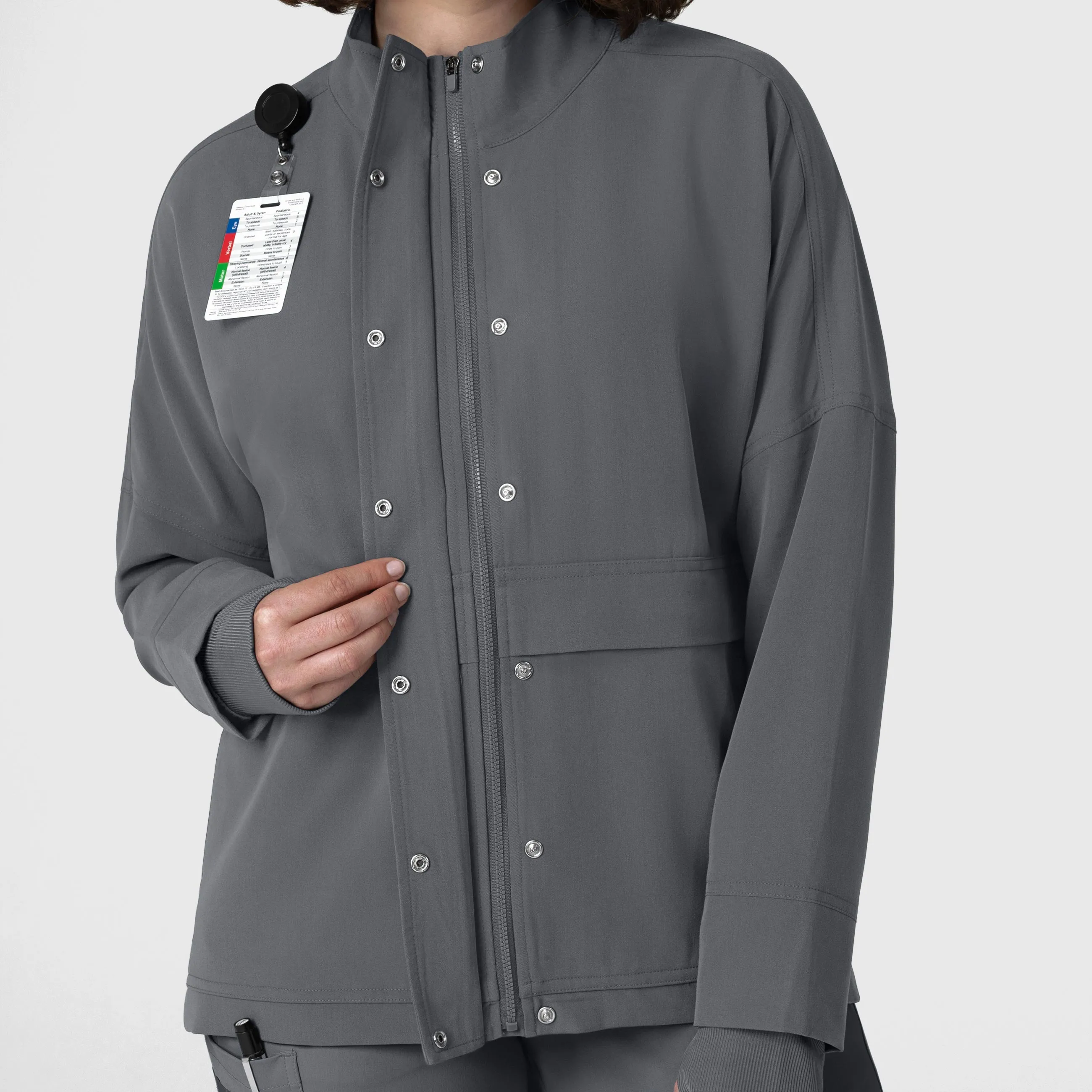 Layers 8132 Germs Happen Packable Scrub Jacket Pewter