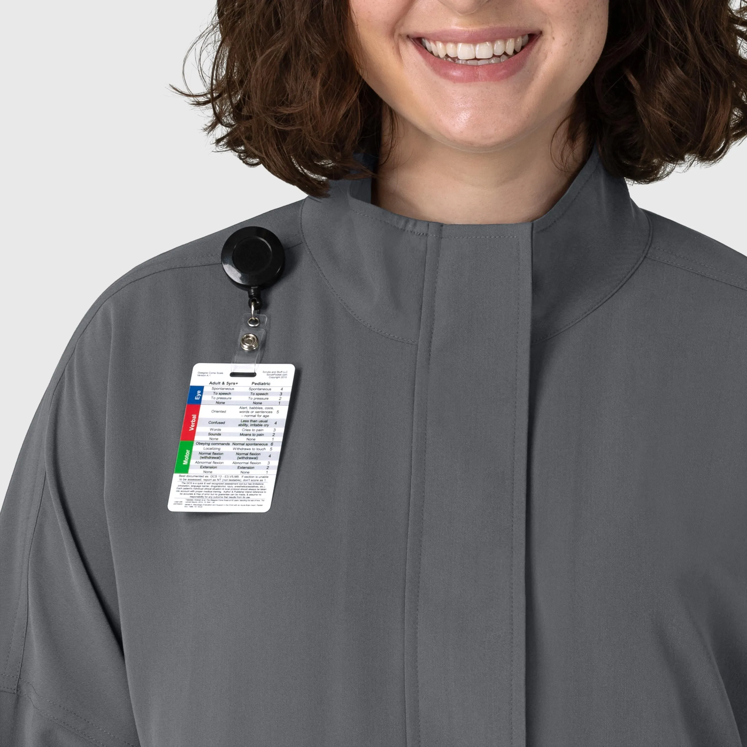 Layers 8132 Germs Happen Packable Scrub Jacket Pewter